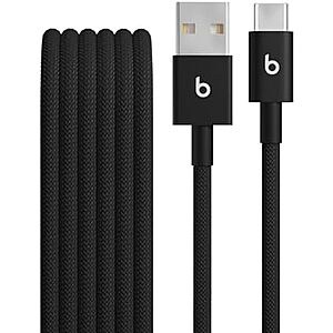 $5* | 5' Beats USB-A to USB-C Woven Charging Cable (Bolt Black) at Amazon